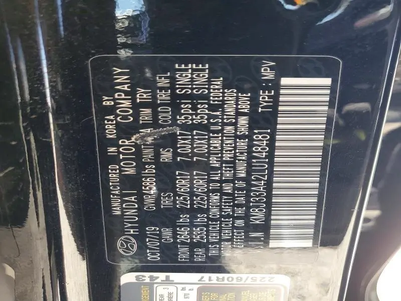 2020 HYUNDAI TUCSON VALUE  
