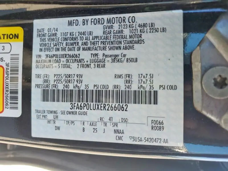 2014 FORD FUSION SE HYBRID  