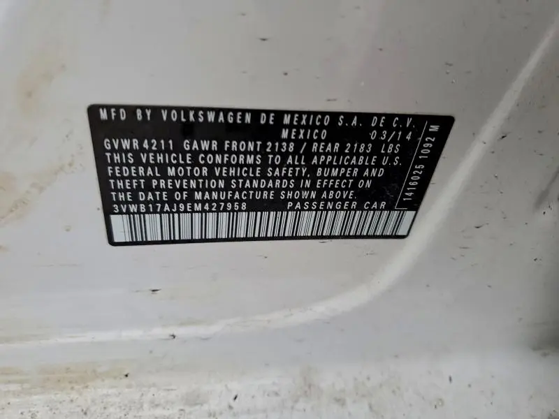 2014 VOLKSWAGEN JETTA SE  