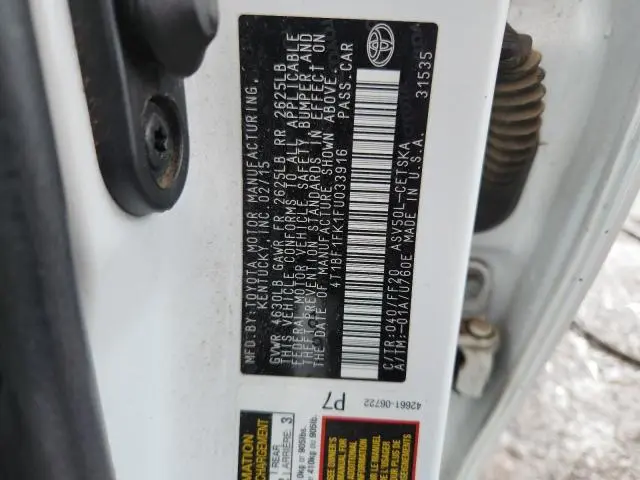 2015 TOYOTA CAMRY LE  