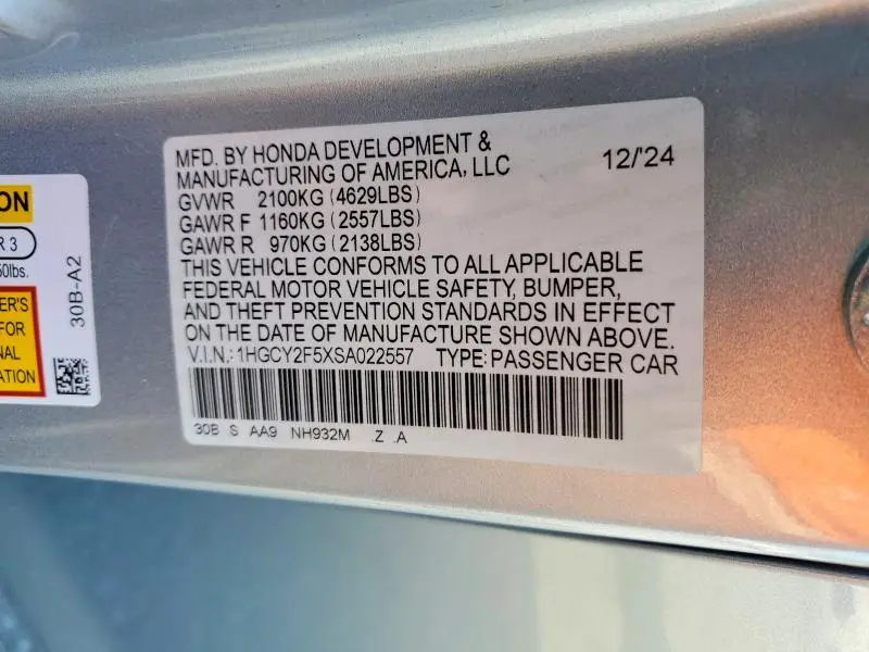 2025 HONDA ACCORD HYBRID SPORT  