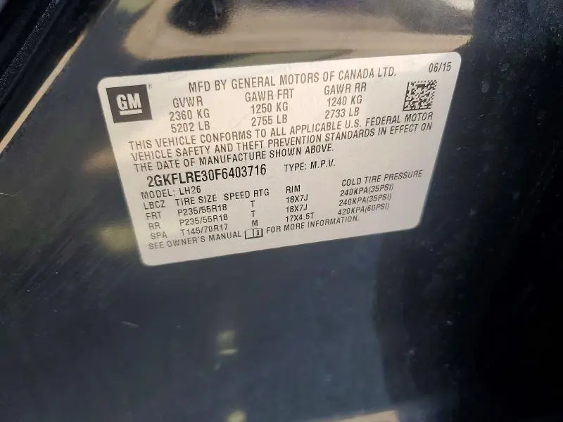 2015 GMC TERRAIN SLE  