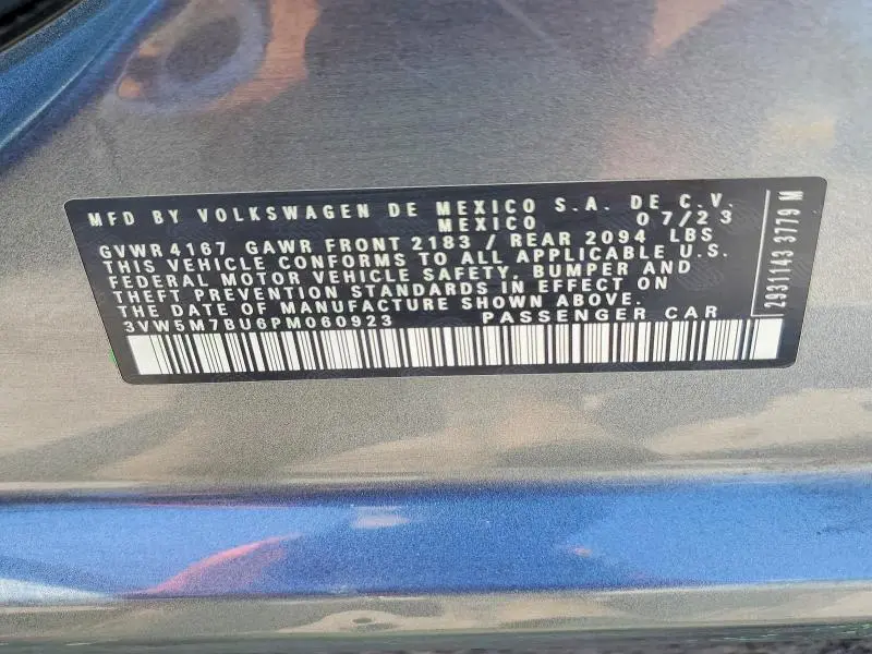 2023 VOLKSWAGEN JETTA S  