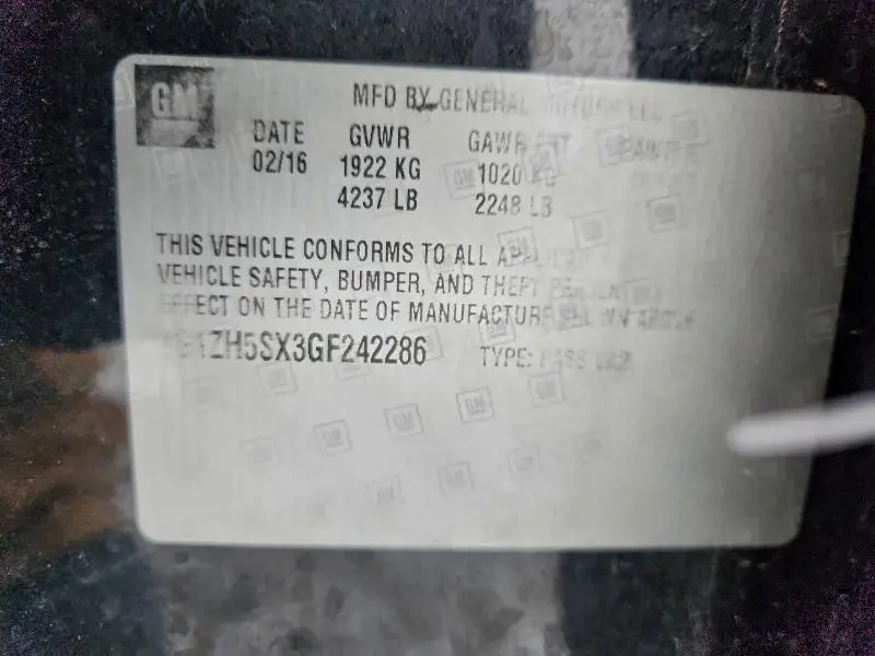 2016 CHEVROLET MALIBU PREMIER  