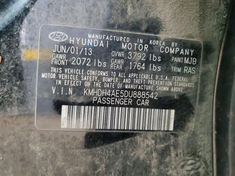 2013 HYUNDAI ELANTRA LIMITED  