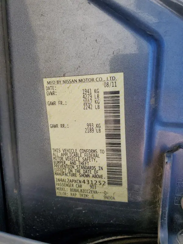 2012 NISSAN ALTIMA 2.5  