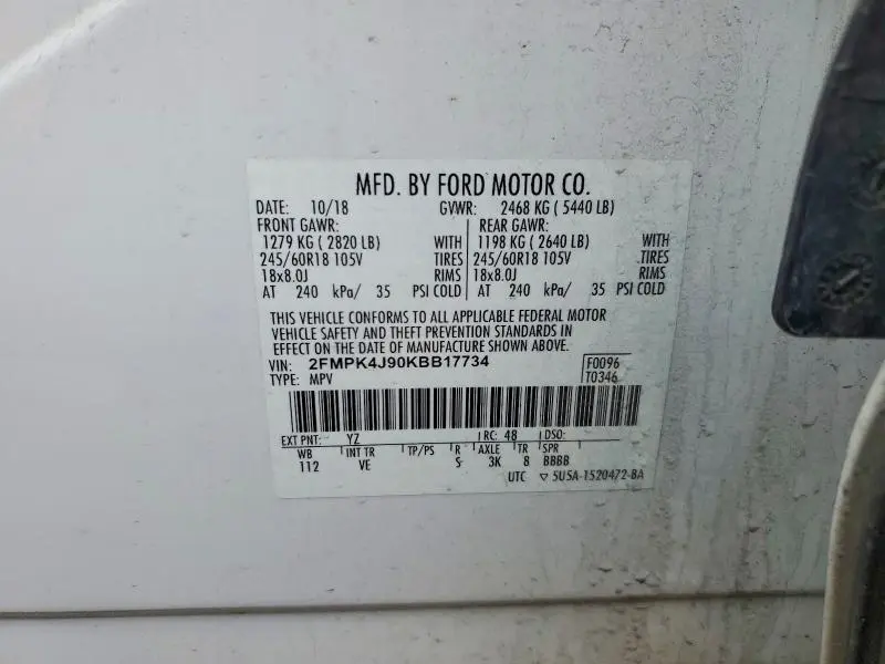 2019 FORD EDGE SEL  