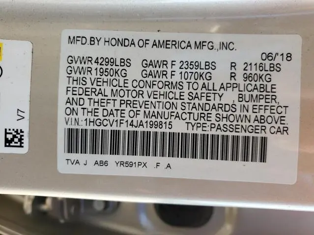 2018 HONDA ACCORD LX  