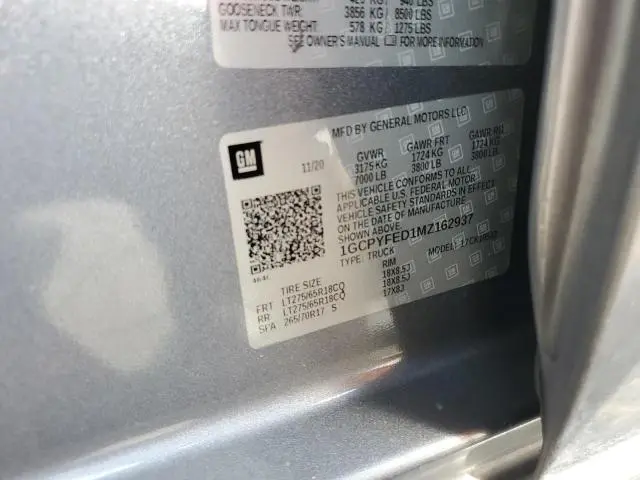 2021 CHEVROLET SILVERADO K1500 LT TRAIL BOSS  