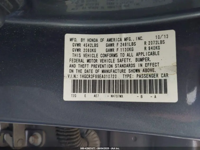 2014 HONDA ACCORD TOURING