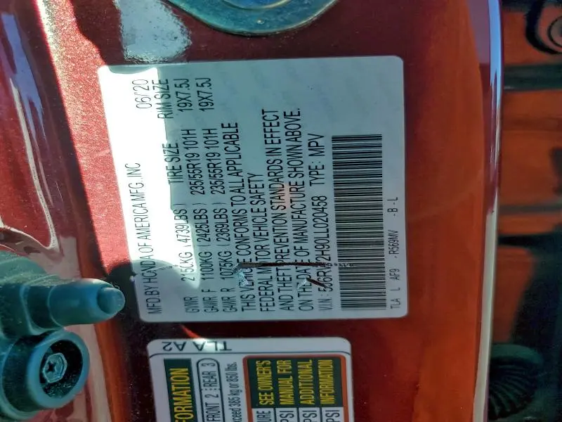 2020 HONDA CR-V TOURING  