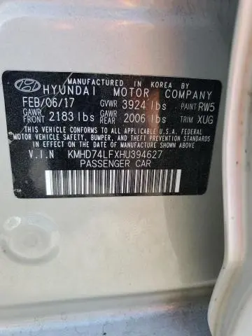 2017 HYUNDAI ELANTRA SE