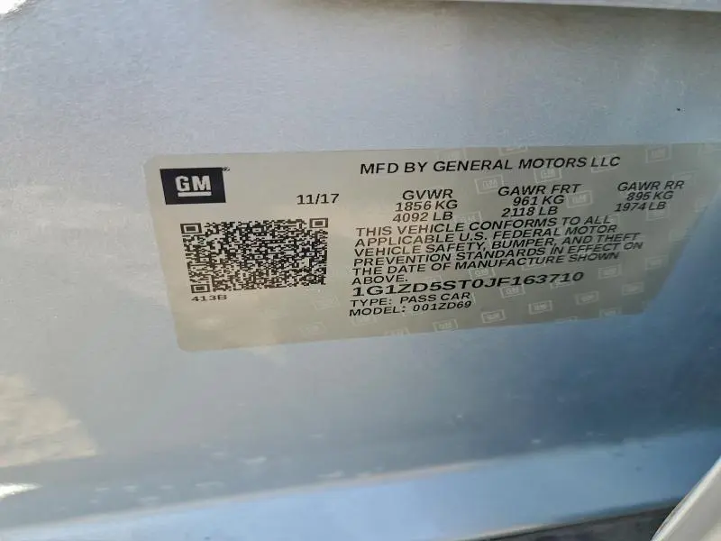 2018 CHEVROLET MALIBU LT  