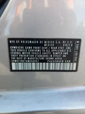 2019 VOLKSWAGEN JETTA GLI  