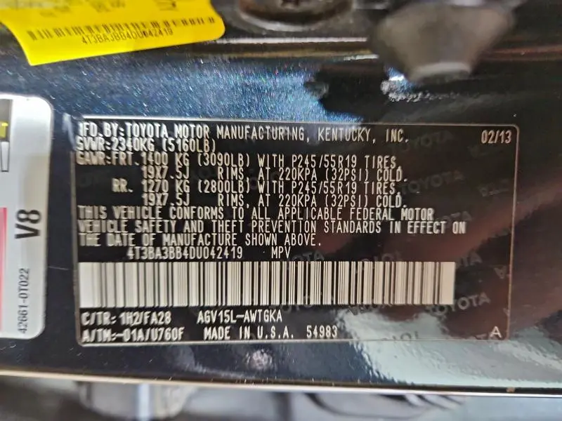 2013 TOYOTA VENZA LE  