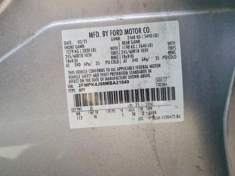2021 FORD EDGE SEL  