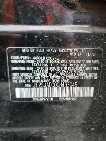 2016 SUBARU FORESTER 2.5I PREMIUM  