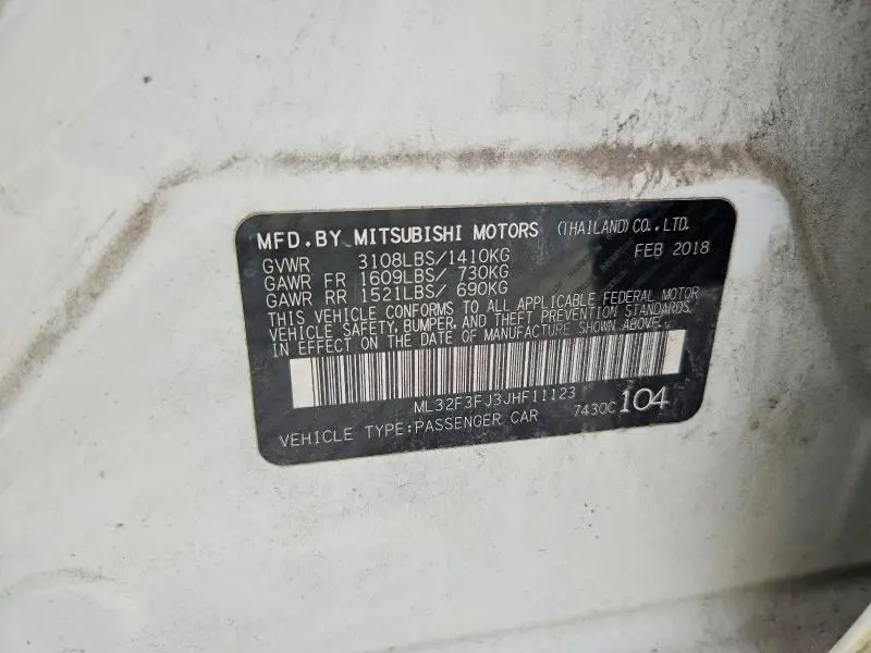 2018 MITSUBISHI MIRAGE G4 ES  