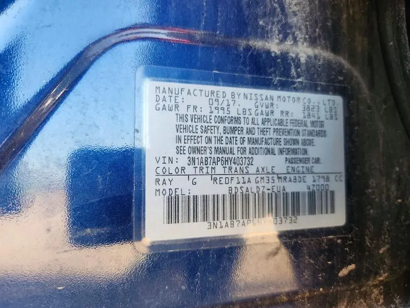 2017 NISSAN SENTRA SV  