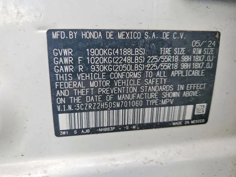 2025 HONDA HR-V SPORT  