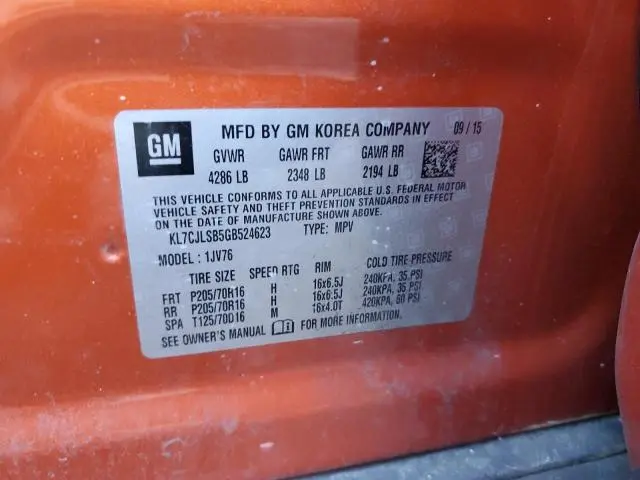 2016 CHEVROLET TRAX 1LT  