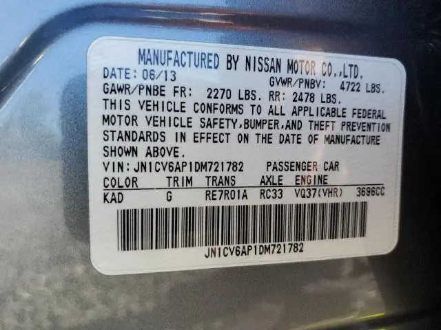 2013 INFINITI G37 BASE  