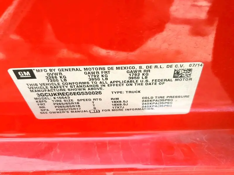 2014 CHEVROLET SILVERADO K1500 LT  