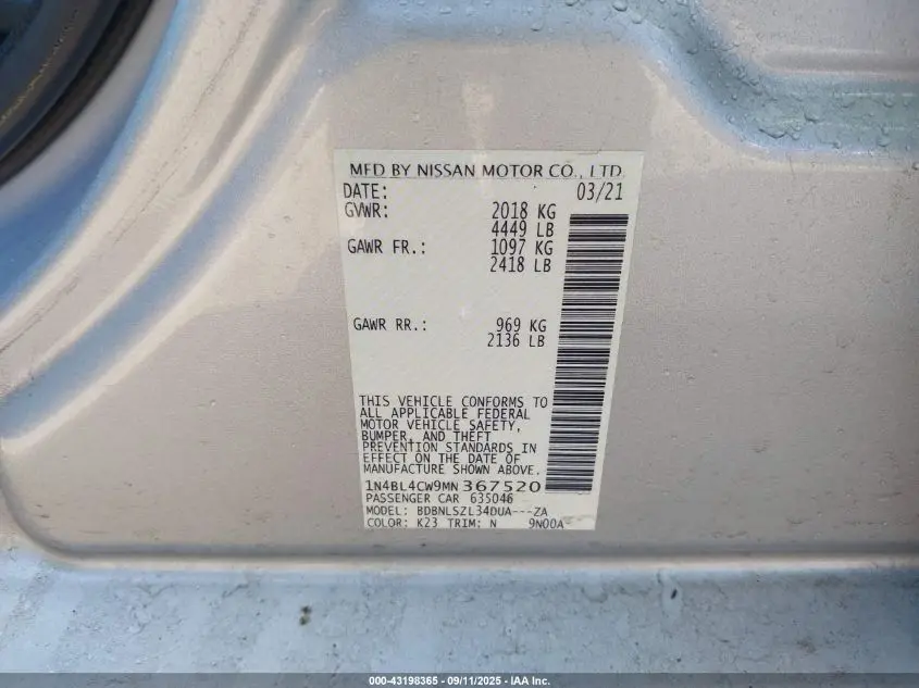 2021 NISSAN ALTIMA SR INTELLIGENT AWD