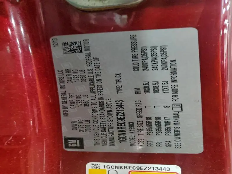 2014 CHEVROLET SILVERADO K1500 LT  