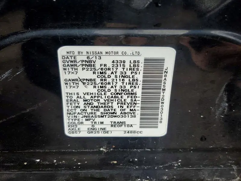 2013 NISSAN ROGUE   
