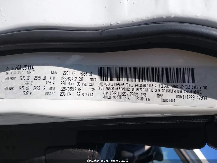 2016 JEEP CHEROKEE LATITUDE