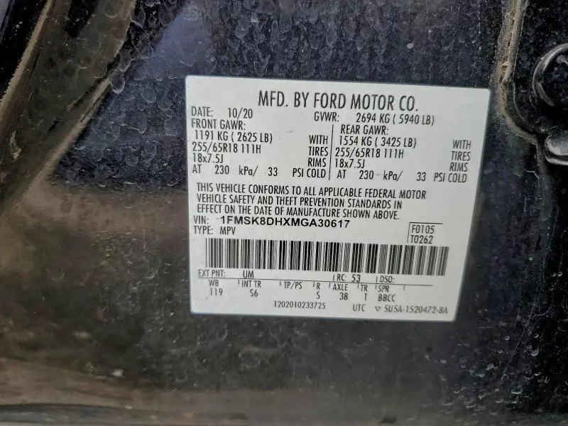 2021 FORD EXPLORER XLT  