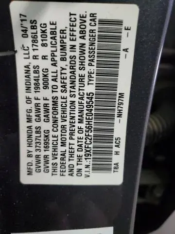 2017 HONDA CIVIC LX  
