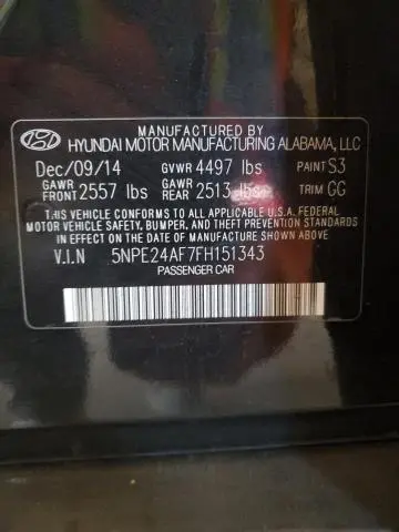 2015 HYUNDAI SONATA SE  