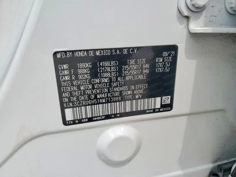 2022 HONDA HR-V EX  