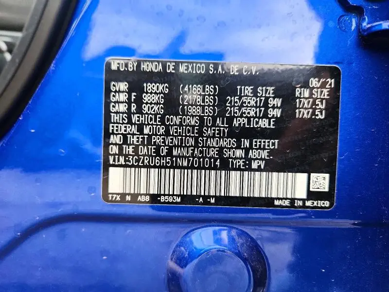 2022 HONDA HR-V EX  