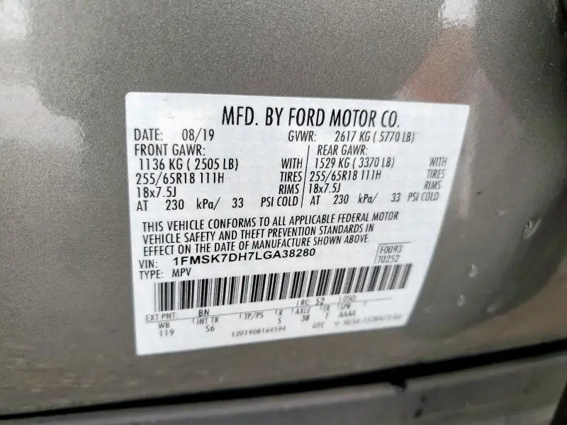 2020 FORD EXPLORER XLT  