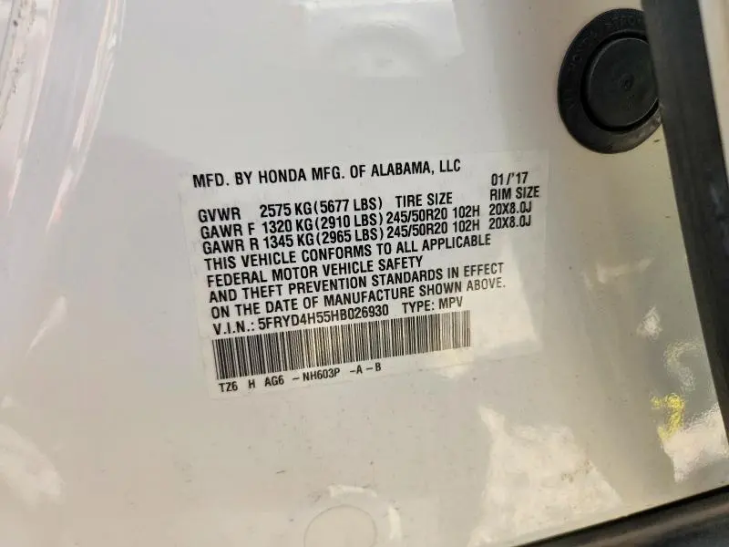 2017 ACURA MDX   