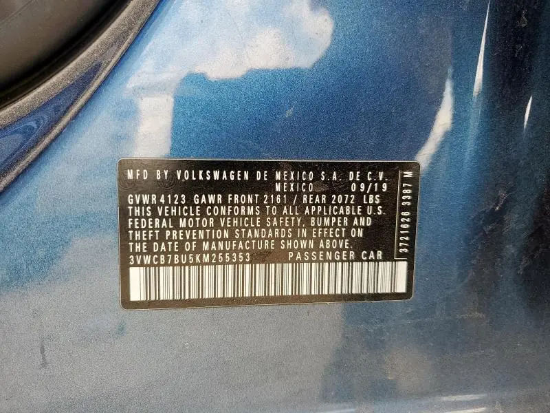 2019 VOLKSWAGEN JETTA S  