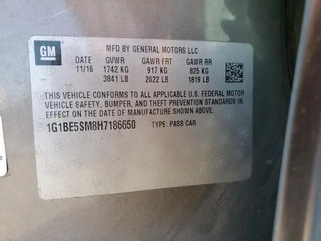 2017 CHEVROLET CRUZE LT  