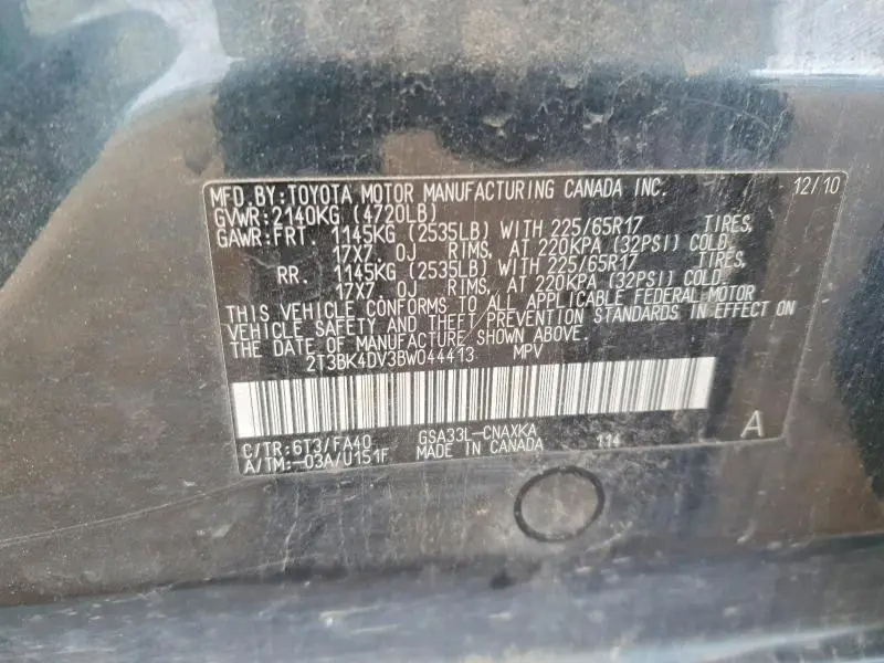 2011 TOYOTA RAV4   