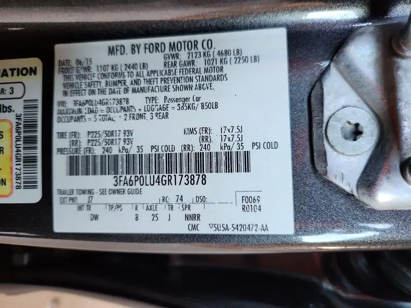 2016 FORD FUSION SE HYBRID  