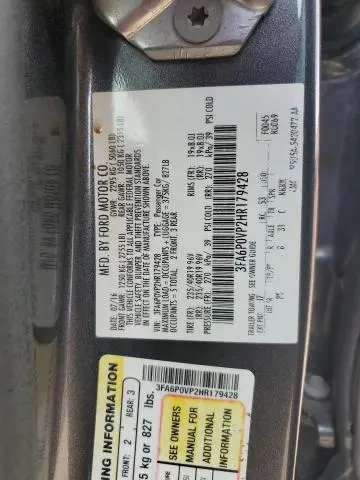 2017 FORD FUSION SPORT  