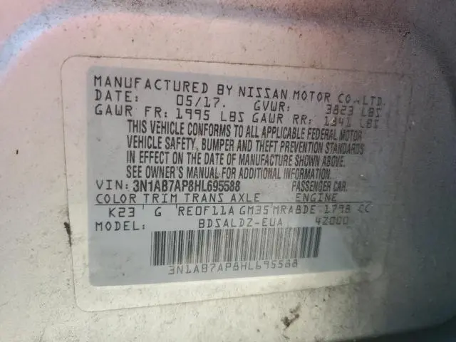 2017 NISSAN SENTRA S  