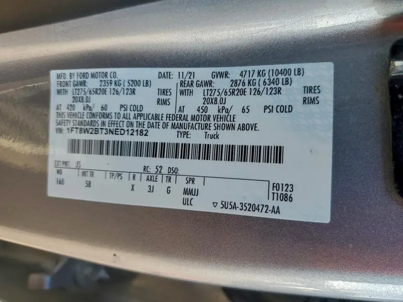 2022 FORD F250 SUPER DUTY  