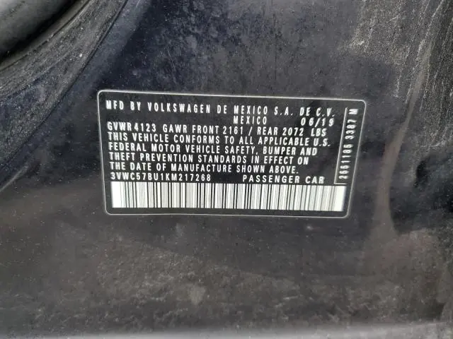 2019 VOLKSWAGEN JETTA S  