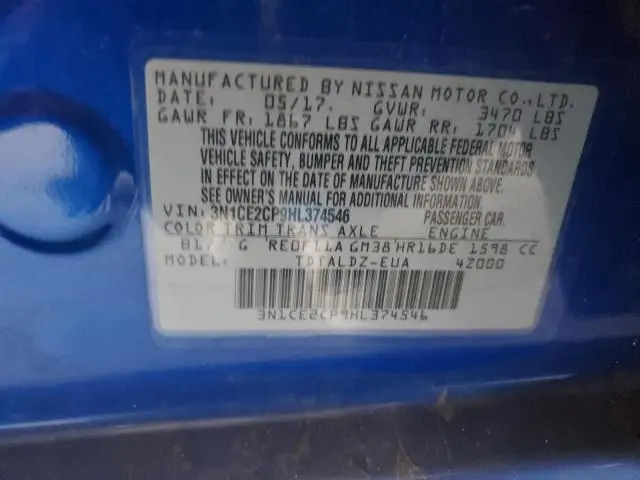 2017 NISSAN VERSA NOTE S  