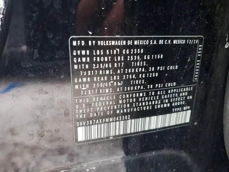 2021 VOLKSWAGEN TIGUAN SE  