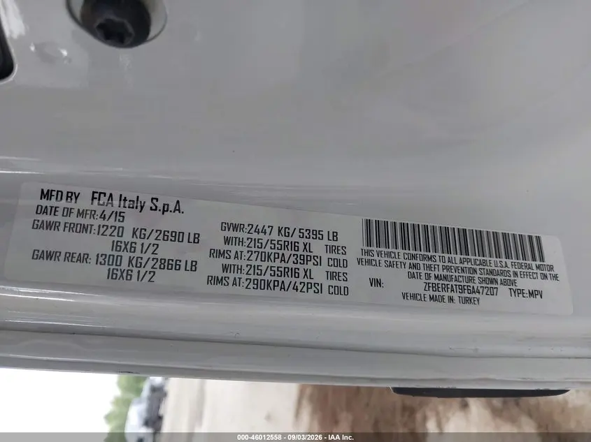 2015 RAM PROMASTER CITY TRADESMAN