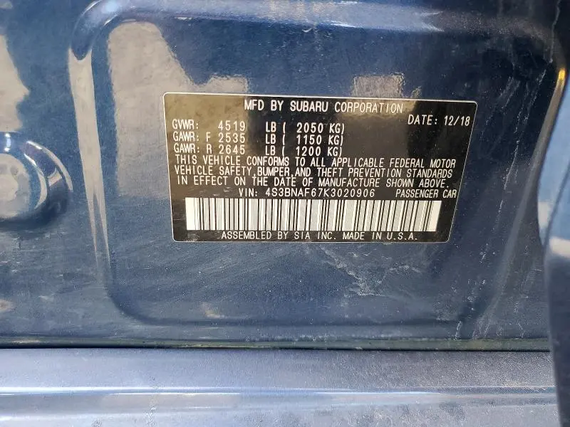 2019 SUBARU LEGACY 2.5I PREMIUM  